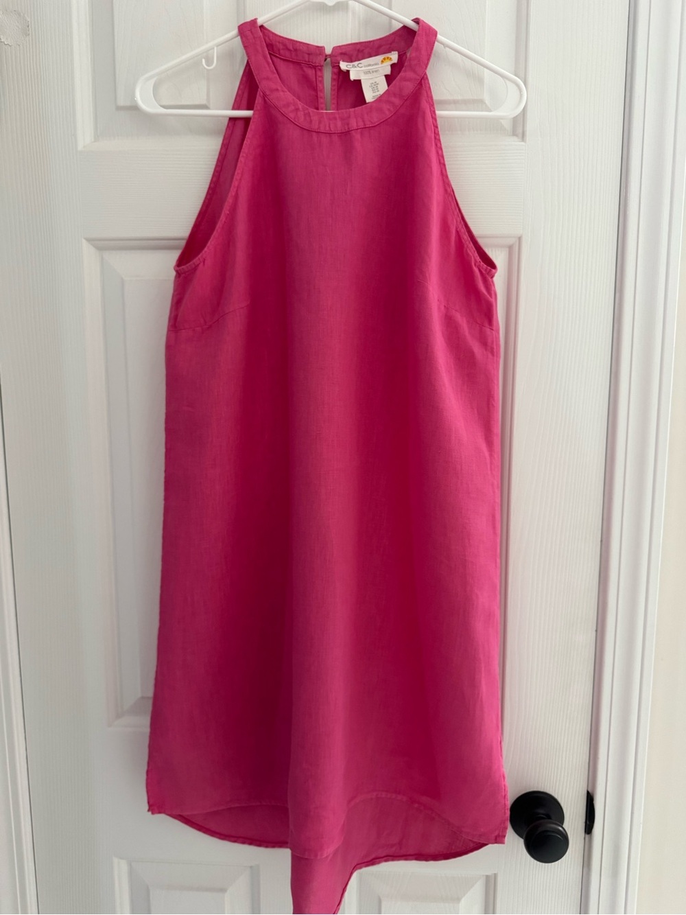 C&C California Hot Pink Linen Shift Dress